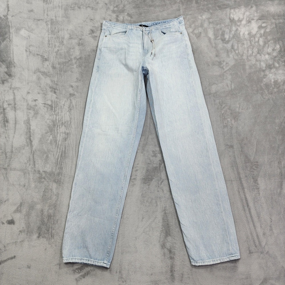 Banana Republic Jeans Womens 27L LONG Blue High Rise Relaxed Straight Drawstring